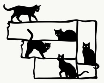 Cats on a shelf